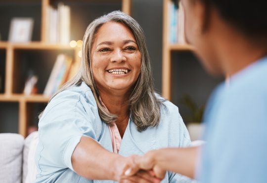 Two people shaking hands