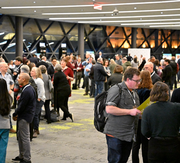 People talking in lobby at Cannexus conference