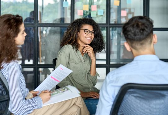 People in meeting in office