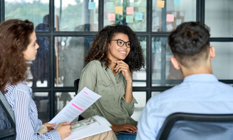 People in meeting in office