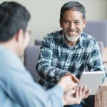 Two men having meeting