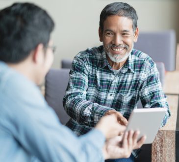 Two men having meeting