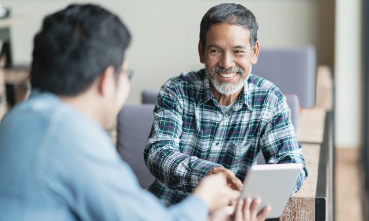 Two men having meeting