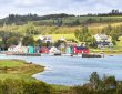 Local fishing community and oyster barns in Kensington, Prince Edward Island, in summer.