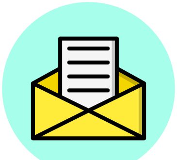 Illustration of envelope with letter coming out of it