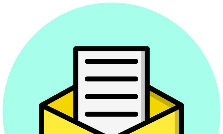 Illustration of envelope with letter coming out of it