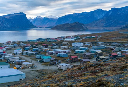 View of a remote Inuit community of Pangnirtung, Nunavut
