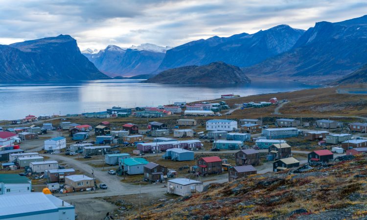 View of a remote Inuit community of Pangnirtung, Nunavut