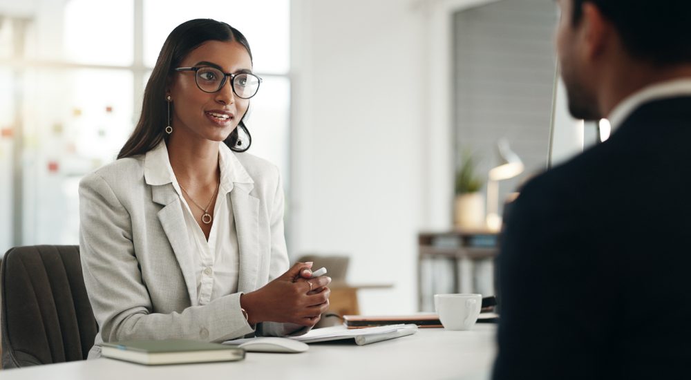 Applicant and interviewer during job interview