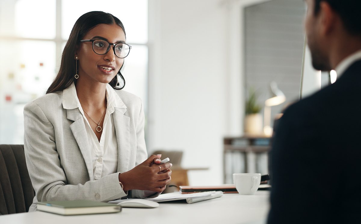 Applicant and interviewer during job interview