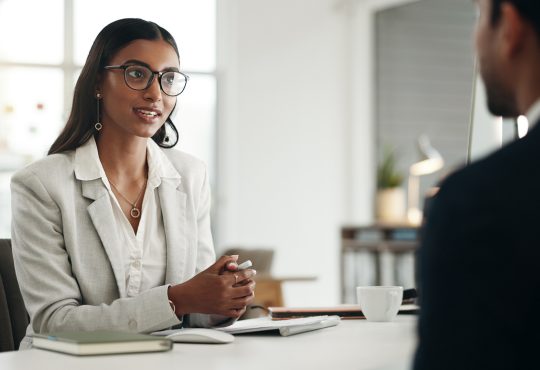 Applicant and interviewer during job interview