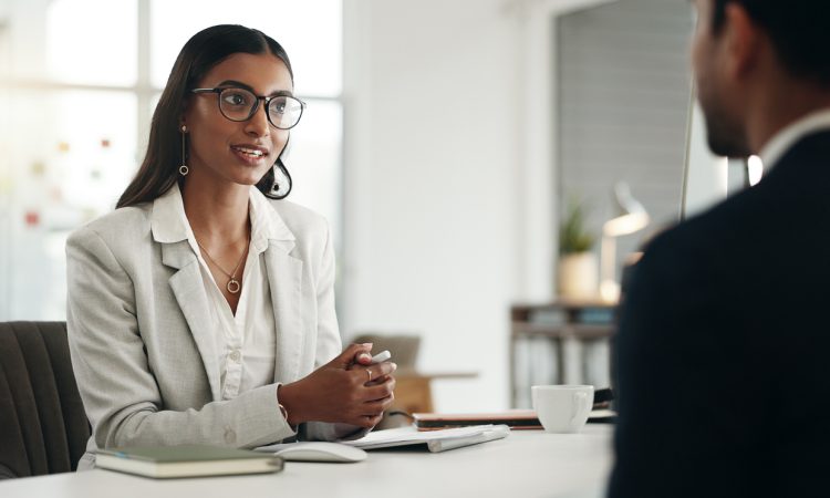 Applicant and interviewer during job interview