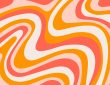 Abstract horizontal background with colorful waves in orange, red, pink and white