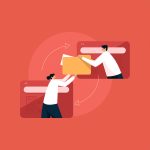 Task Distribution and work management, sharing data and file folder online concept