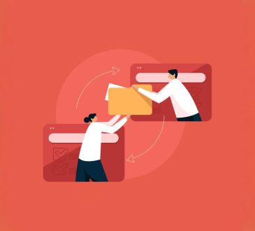 Task Distribution and work management, sharing data and file folder online concept
