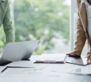 Business Professional Chartered Accountant Woman working with computer and calculator Sales Invoice Accounting