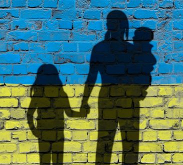 Symbolic image on the subject of war refugees from Ukraine