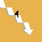 businessman sat stressed on the crisis arrow