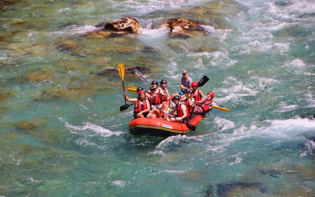 White water rafting on the Tara river, Montenegro and Bosnia and Herzegovina.