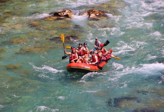 White water rafting on the Tara river, Montenegro and Bosnia and Herzegovina.