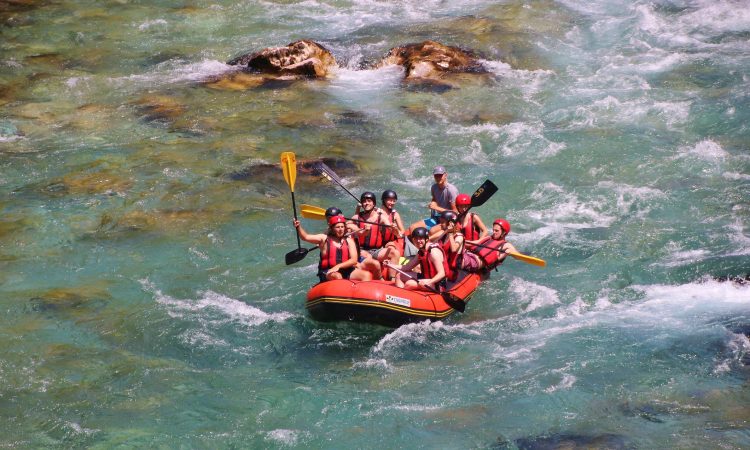 White water rafting on the Tara river, Montenegro and Bosnia and Herzegovina.
